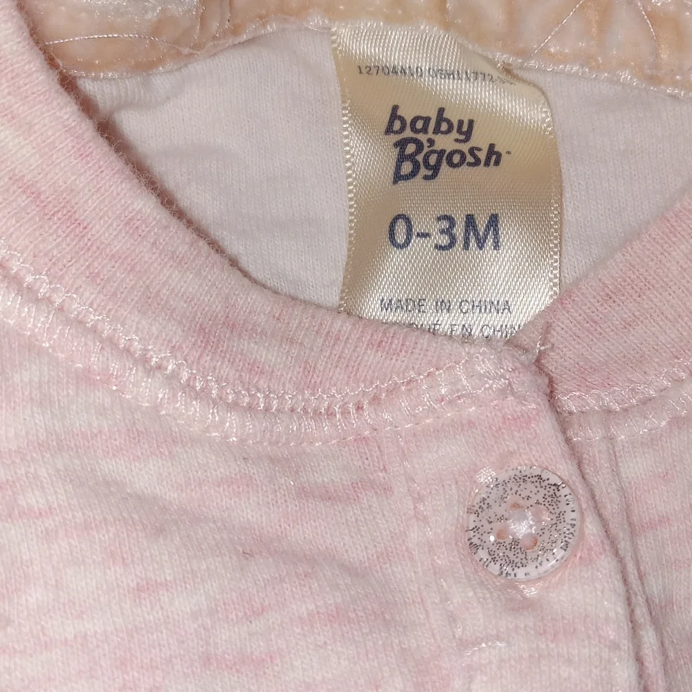 5 for $10 Oshkosh Heather Pink Longsleeve Jumper Footless Bodysuit 0-3M - Picture 4 of 5